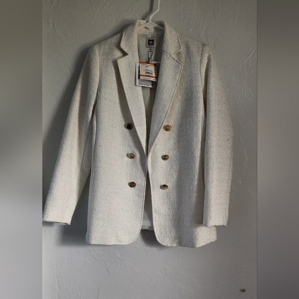 Anne Klein Ivory Blazer with Gold Accents